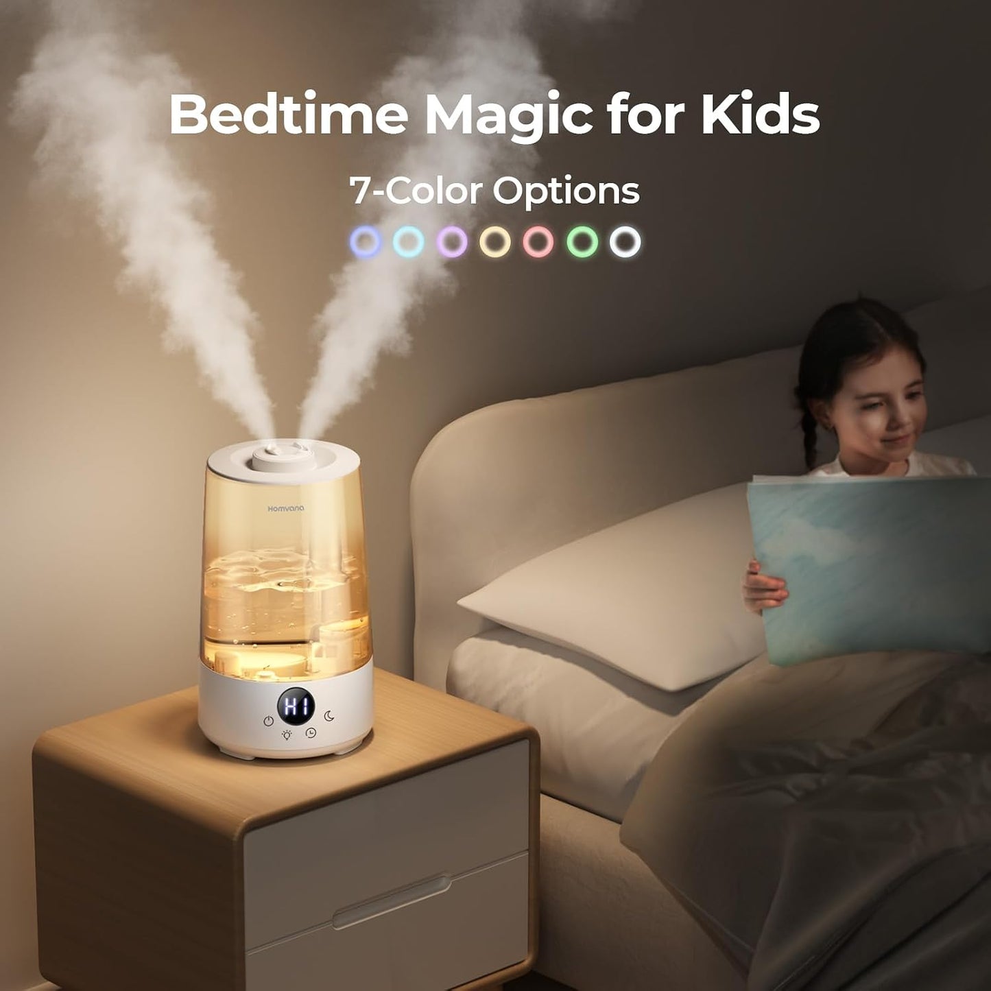 3.6L Top-Fill Cool Mist Humidifiers for Bedroom, Large Room(Grey)