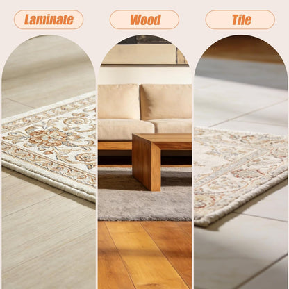 Non-Slip Rug Pad 3x5 Ft – 3'x5' PVC Anti-Slip Carpet Gripper Mat, 3 by 5 Feet Non Slip Pad for Area Rugs, Under Rug Padding for Hardwood Floors, Carpet Gripper Mat for Floors