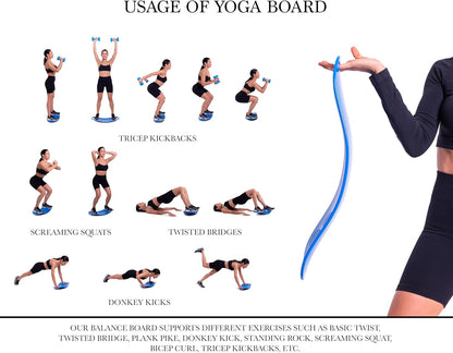 Balance Boards Yoga, Fitness Board, Workout Balance Board Sports, Twist Board for Workout, Gym Sports, Balancing Exercises, Dancers, Stability Training Twisting, Exercise Abs Arms Legs,Blue