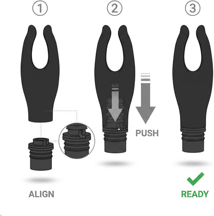 Fascia Massage Gun Head, Replaceable Head 4 Fingers Artifical Hand Silicone Fascia Adult Machines Attachments, Black Caliber 0.71‑0.75in