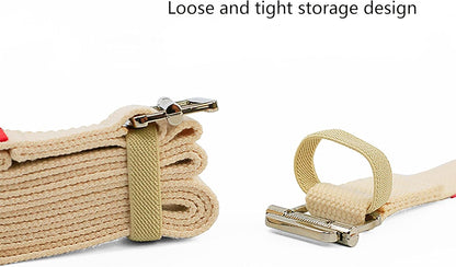 Adjustable Cotton Yoga Strap with Buckle Non Elastic Stretching Belt for Exercise & Fitness Stretching in Yoga, Pilates, Physical Therapy, Dance, Gym Workouts
