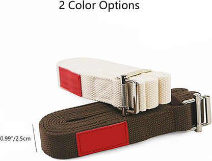 Adjustable Cotton Yoga Strap with Buckle Non Elastic Stretching Belt for Exercise & Fitness Stretching in Yoga, Pilates, Physical Therapy, Dance, Gym Workouts