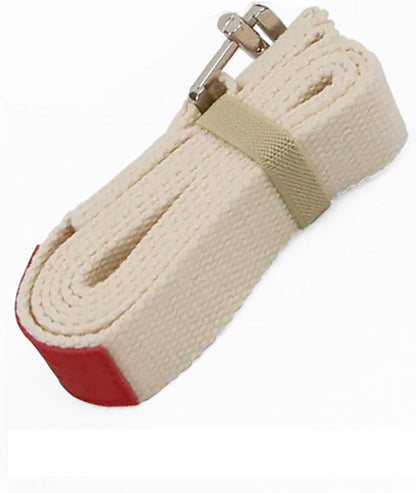 Adjustable Cotton Yoga Strap with Buckle Non Elastic Stretching Belt for Exercise & Fitness Stretching in Yoga, Pilates, Physical Therapy, Dance, Gym Workouts