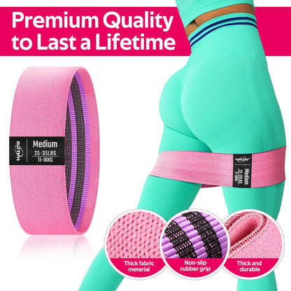 Resistance Bands for Working Out, Fabric Exercise Bands for Legs and Butt, Workout Bands for Women and Men, Booty Band for Yoga Starter Set, Pilates, Rehab, Fitness and Home Workout