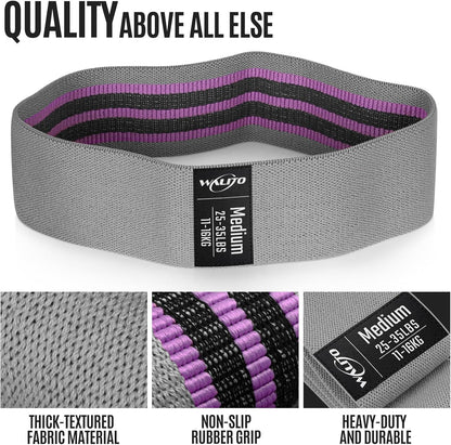 Resistance Bands for Working Out, Fabric Exercise Bands for Legs and Butt, Workout Bands for Women and Men, Booty Band for Yoga Starter Set, Pilates, Rehab, Fitness and Home Workout