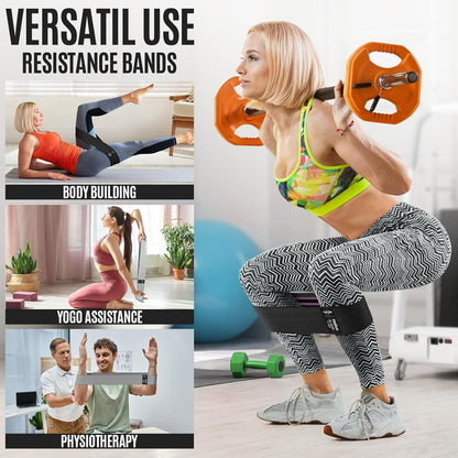 Resistance Bands for Working Out, Fabric Exercise Bands for Legs and Butt, Workout Bands for Women and Men, Booty Band for Yoga Starter Set, Pilates, Rehab, Fitness and Home Workout