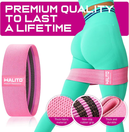 Resistance Bands for Working Out, Fabric Exercise Bands for Legs and Butt, Workout Bands for Women and Men, Booty Band for Yoga Starter Set, Pilates, Rehab, Fitness and Home Workout