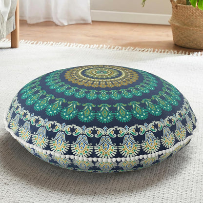 Meditation Floor Pillow Set of 2, Round Large Pillows Seating for Adults, Bohemian Mandala Circle Cushion for Outdoor Fireplace Yoga Living Room, 32 Inch, Memory Foam Added, Purple Orchid NEW