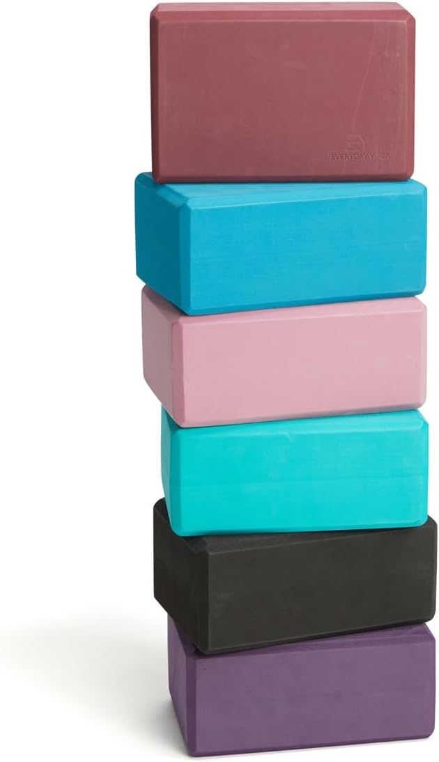 Premium Foam Block - Non-Slip High-Density Yoga Block for Balance, Stability & Stretching, EVA Foam Support, Multi Colors (Single Block)