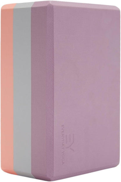 Premium Foam Block - Non-Slip High-Density Yoga Block for Balance, Stability & Stretching, EVA Foam Support, Multi Colors (Single Block)