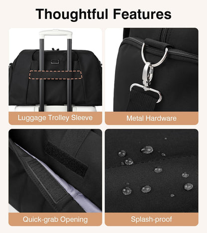 Marvolia Gym Bag for Women with Yoga Mat Holder, Sports Duffle Bag for Travel with Shoes Compartment, Tote Bag with Wet Pocket for Yoga Workout, Dance