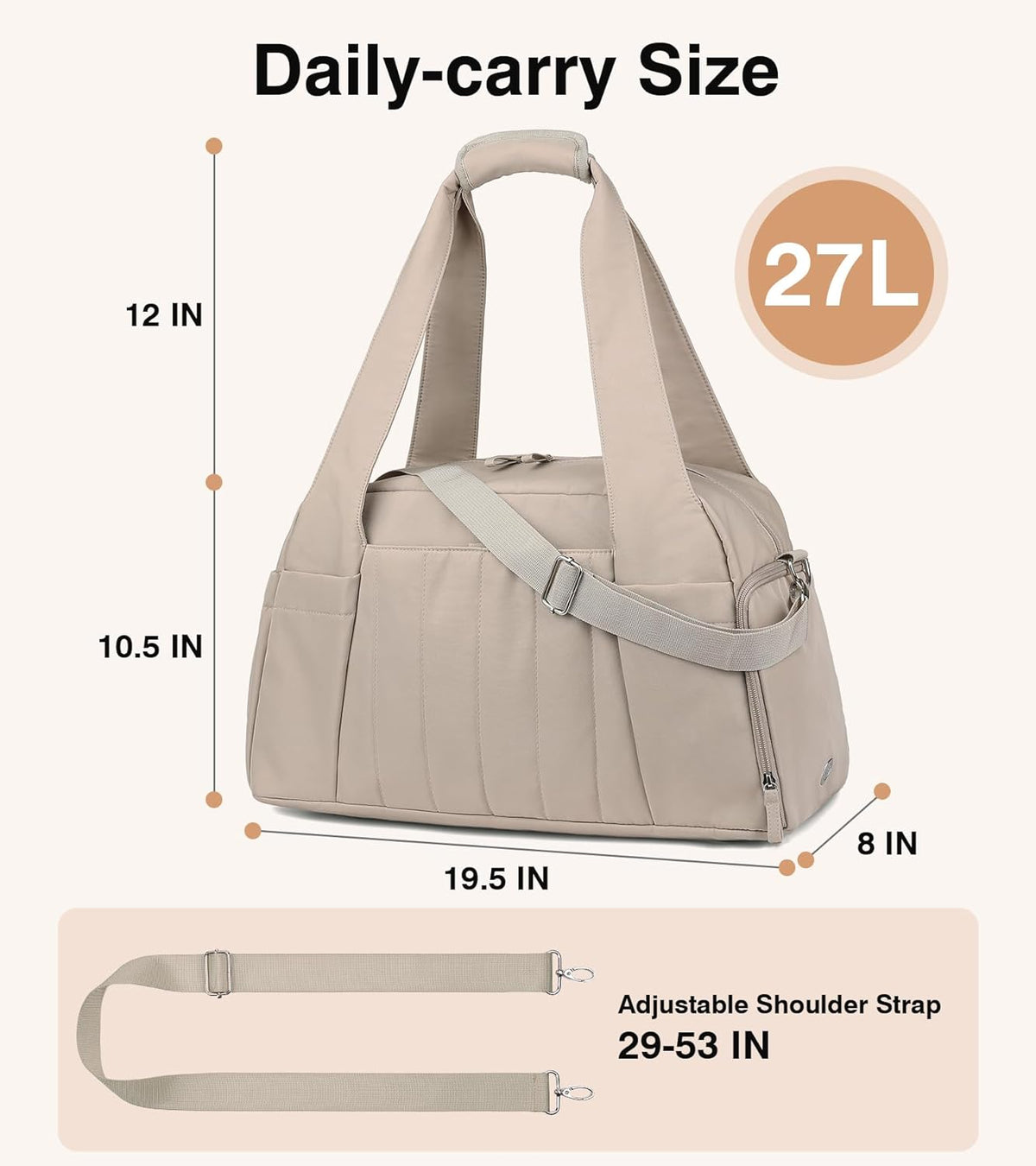 Marvolia Gym Bag for Women with Yoga Mat Holder, Sports Duffle Bag for Travel with Shoes Compartment, Tote Bag with Wet Pocket for Yoga Workout, Dance