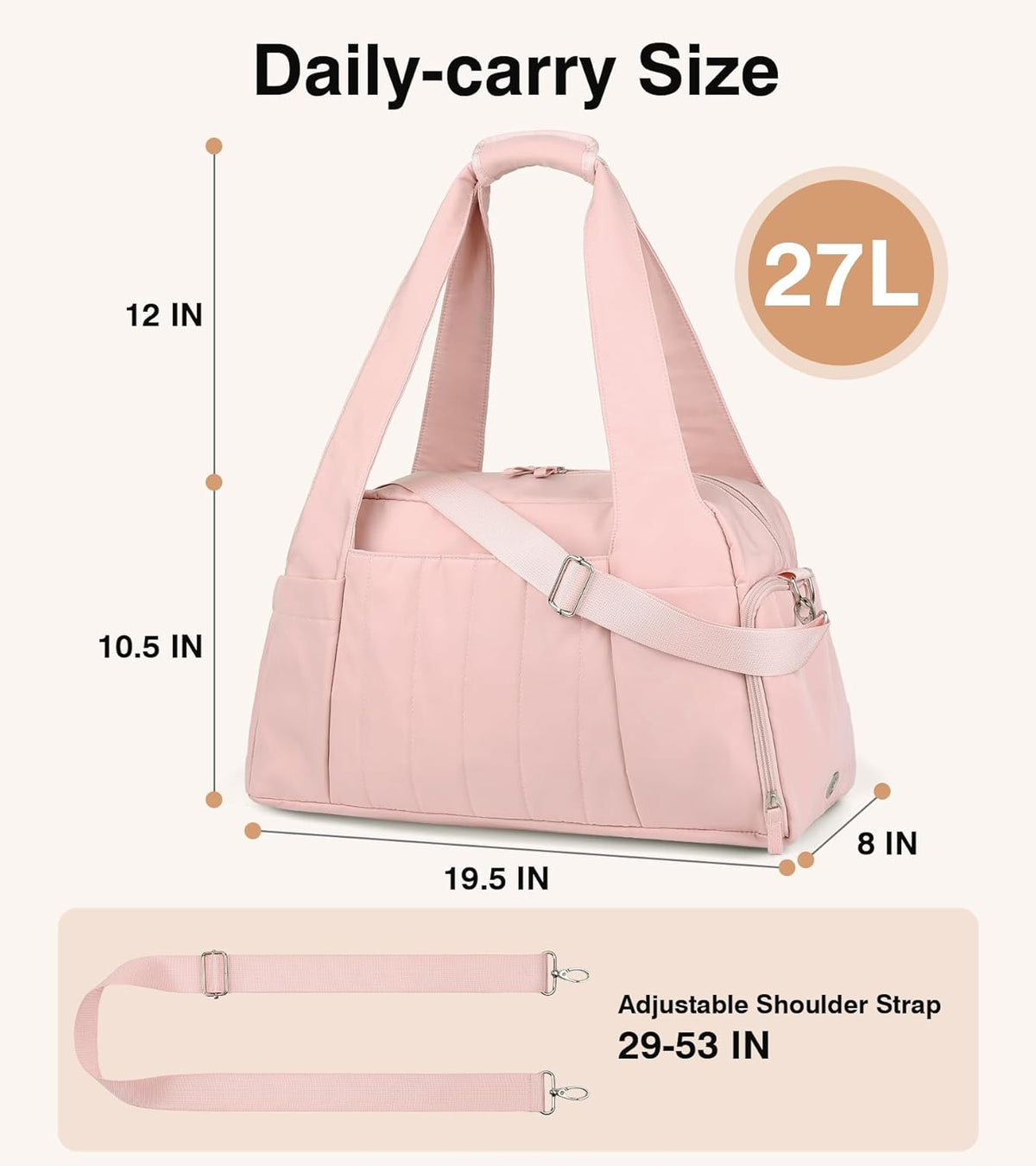 Marvolia Gym Bag for Women with Yoga Mat Holder, Sports Duffle Bag for Travel with Shoes Compartment, Tote Bag with Wet Pocket for Yoga Workout, Dance