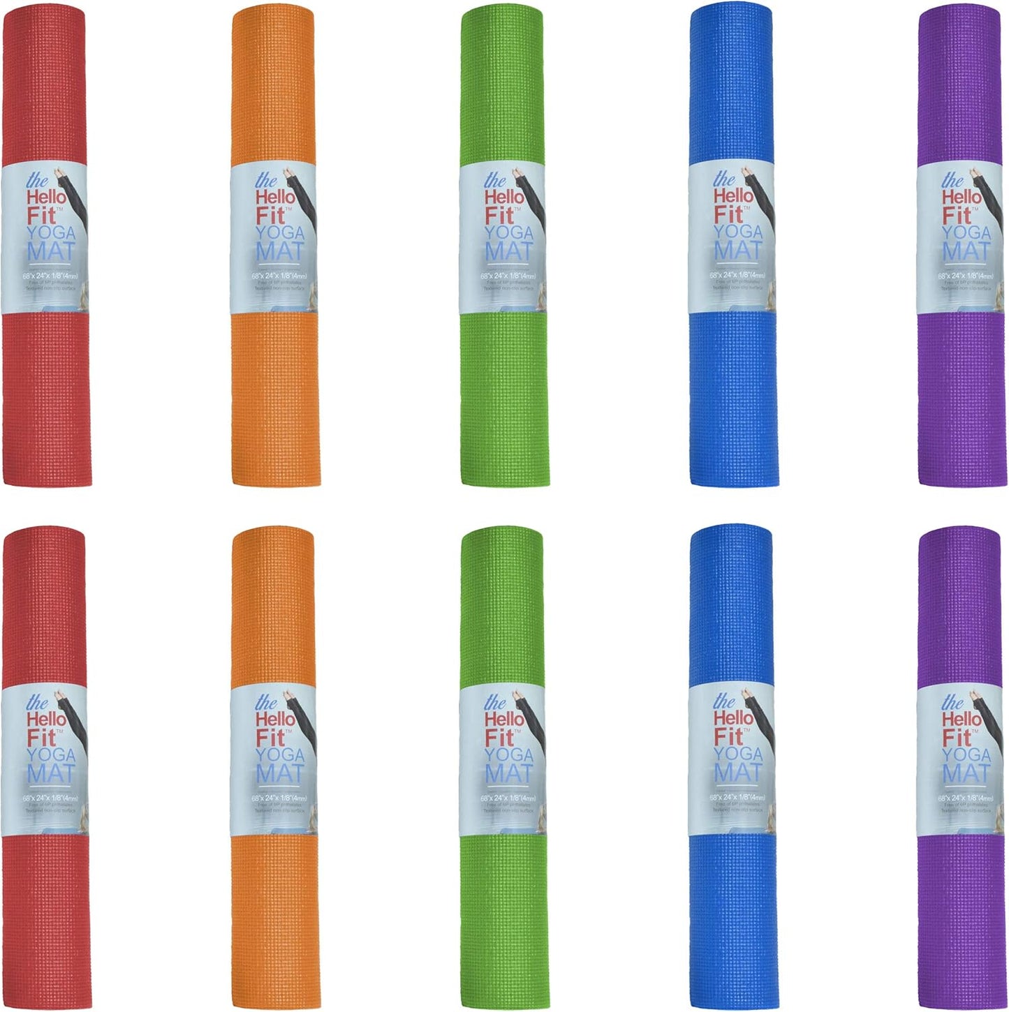 10 Pack Kid-Friendly Yoga Mat, 68"x24"x4mm Thick