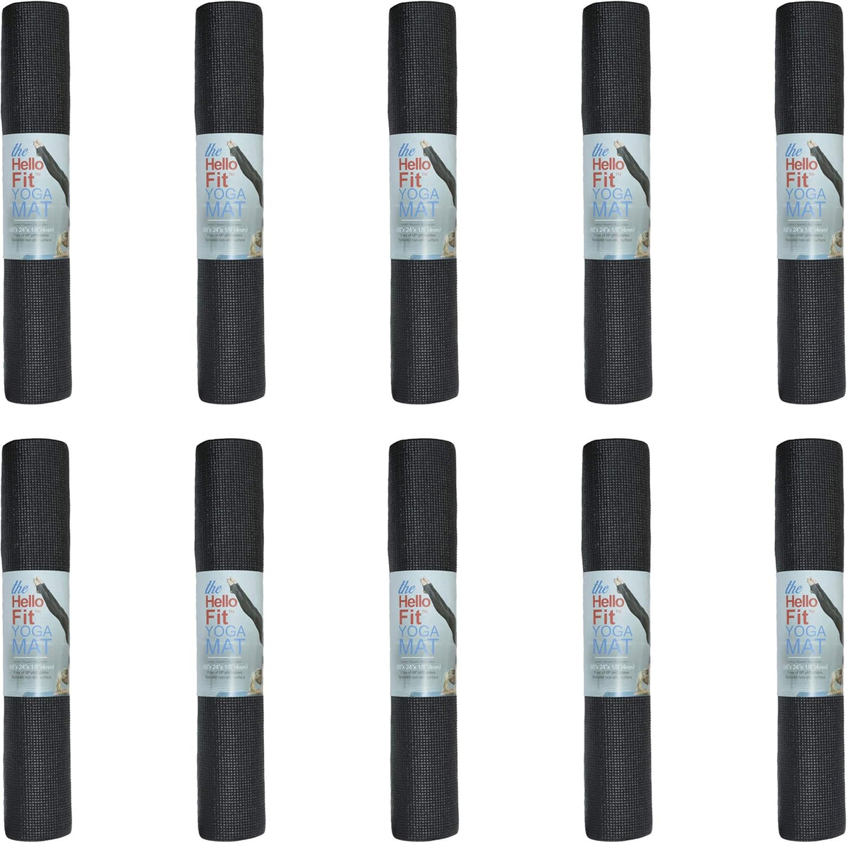 10 Pack Kid-Friendly Yoga Mat, 68"x24"x4mm Thick