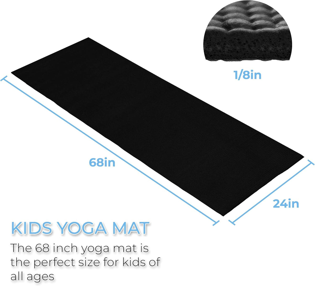 10 Pack Kid-Friendly Yoga Mat, 68"x24"x4mm Thick