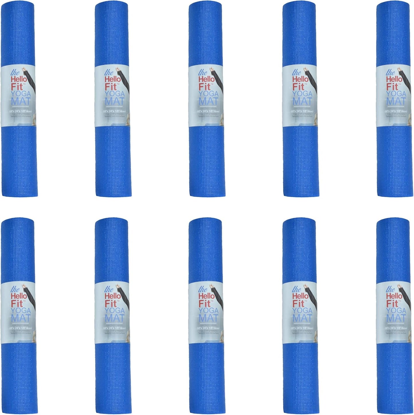 10 Pack Kid-Friendly Yoga Mat, 68"x24"x4mm Thick