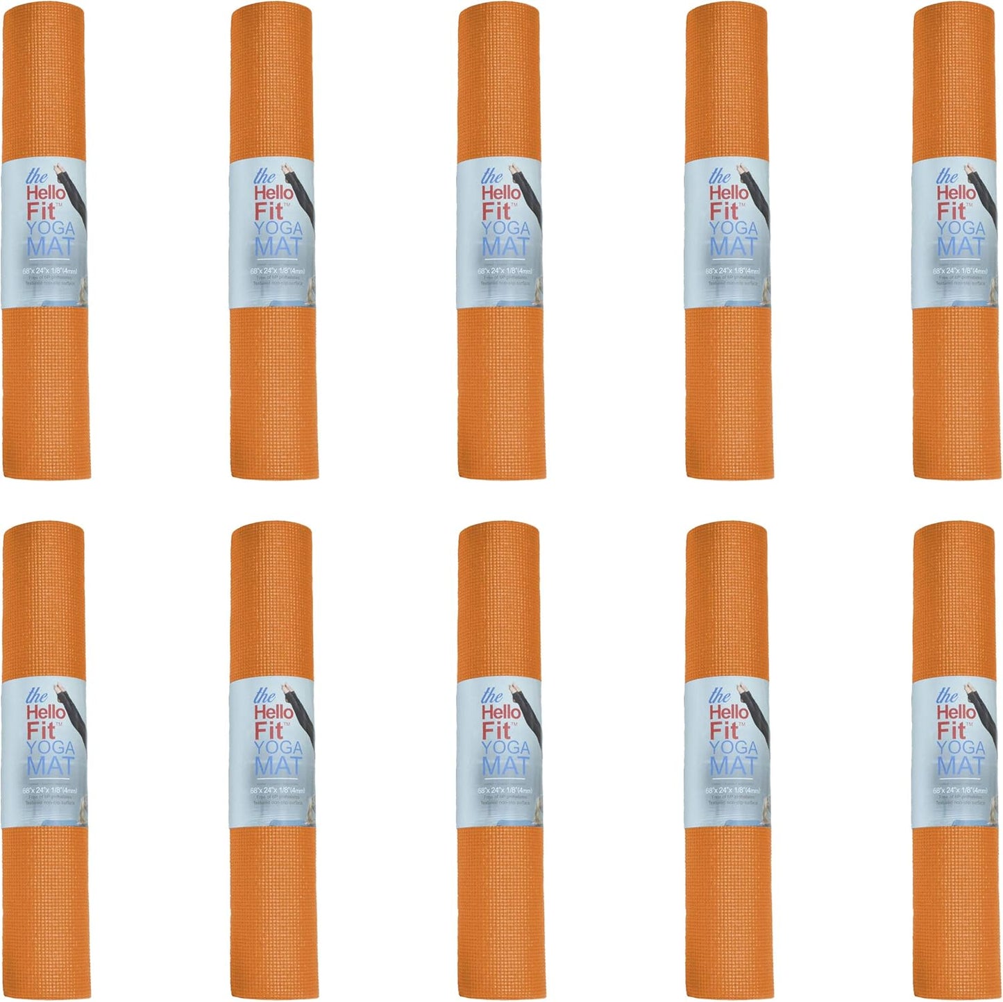 10 Pack Kid-Friendly Yoga Mat, 68"x24"x4mm Thick