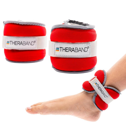 Ankle Weights, Comfort Fit Wrist & Ankle Cuff Weight Set, Adjustable Walking Weights for Cardio, Home Workout, Ankle Strengthening & Physical Therapy, Red, 1 lb. Each, Set of 2, 2 Pounds