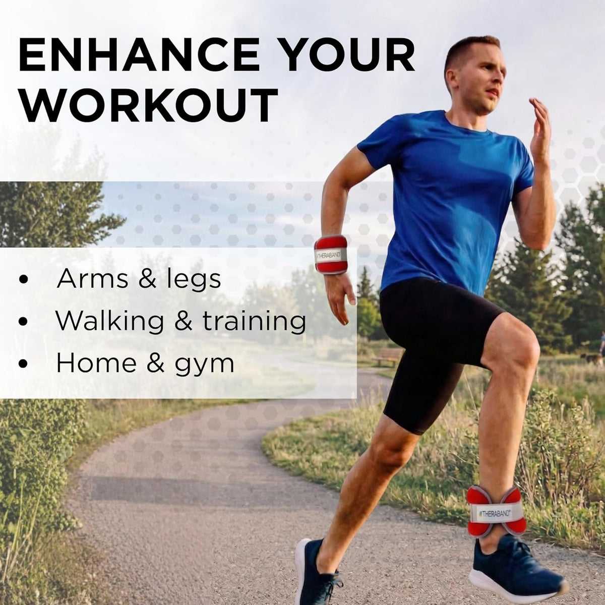 Ankle Weights, Comfort Fit Wrist & Ankle Cuff Weight Set, Adjustable Walking Weights for Cardio, Home Workout, Ankle Strengthening & Physical Therapy, Red, 1 lb. Each, Set of 2, 2 Pounds