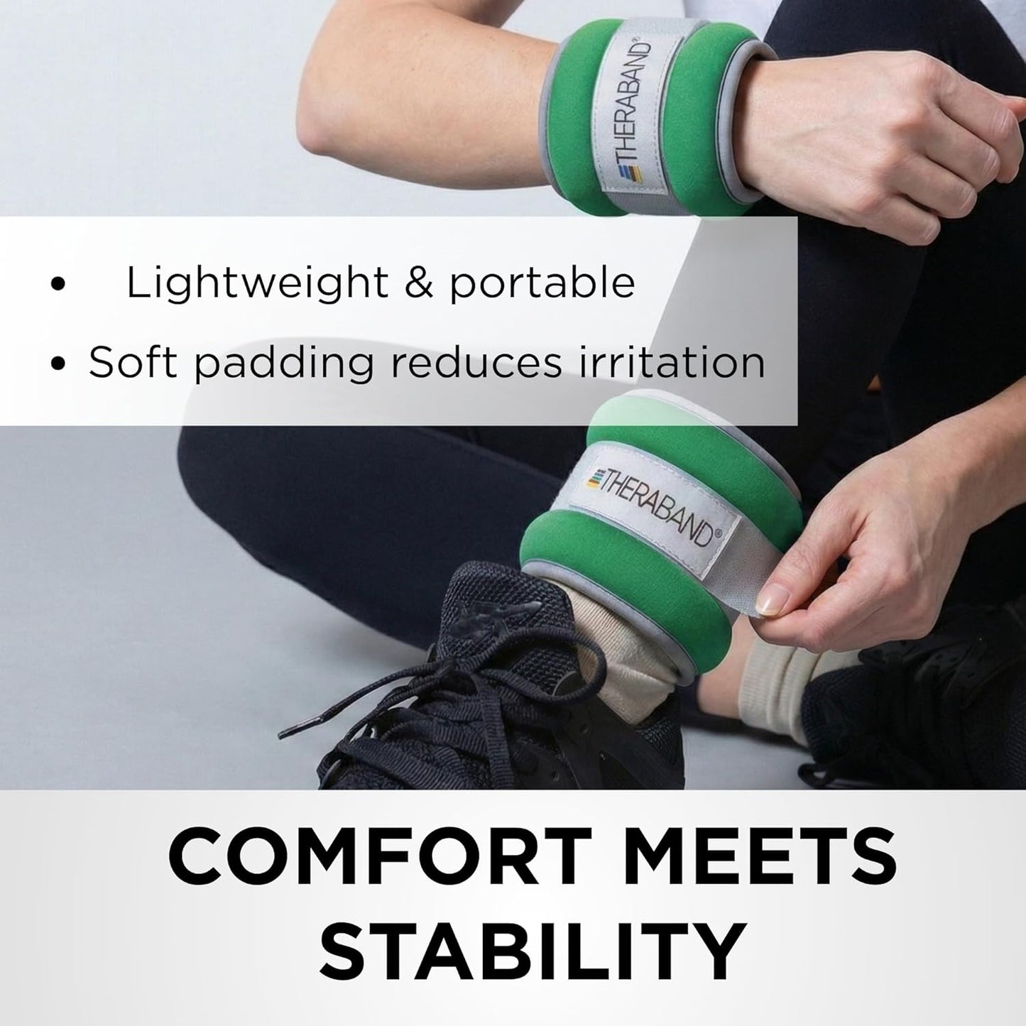 Ankle Weights, Comfort Fit Wrist & Ankle Cuff Weight Set, Adjustable Walking Weights for Cardio, Home Workout, Ankle Strengthening & Physical Therapy, Red, 1 lb. Each, Set of 2, 2 Pounds