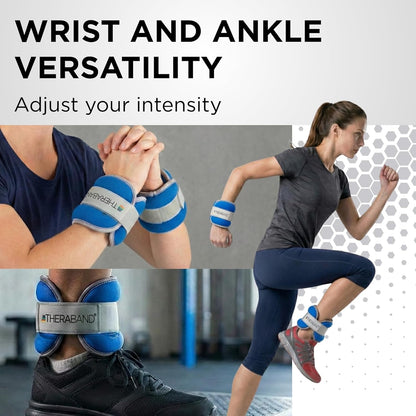 Ankle Weights, Comfort Fit Wrist & Ankle Cuff Weight Set, Adjustable Walking Weights for Cardio, Home Workout, Ankle Strengthening & Physical Therapy, Red, 1 lb. Each, Set of 2, 2 Pounds