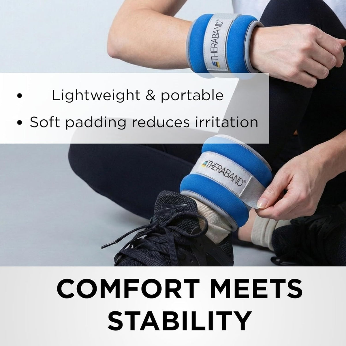 Ankle Weights, Comfort Fit Wrist & Ankle Cuff Weight Set, Adjustable Walking Weights for Cardio, Home Workout, Ankle Strengthening & Physical Therapy, Red, 1 lb. Each, Set of 2, 2 Pounds