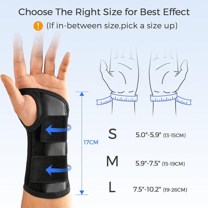 Wrist Brace for Carpal Tunnel,[New Upgrade-Anatomically shaped] Adjustable Wrist Support Splint for Men and Women,Hand Brace for Pain Relief, Tendinitis,Arthritis,Right Hand,Medium