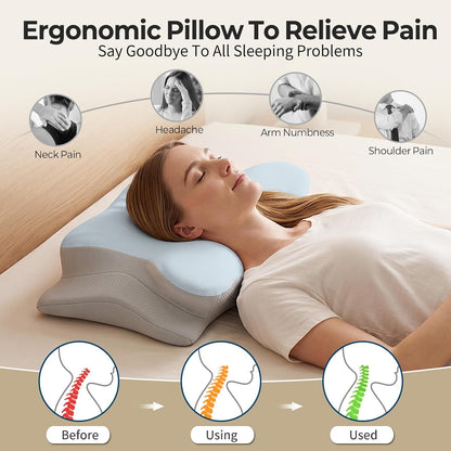 Cervical Neck Pillow for Pain Relief - Contour Memory Foam Pillows