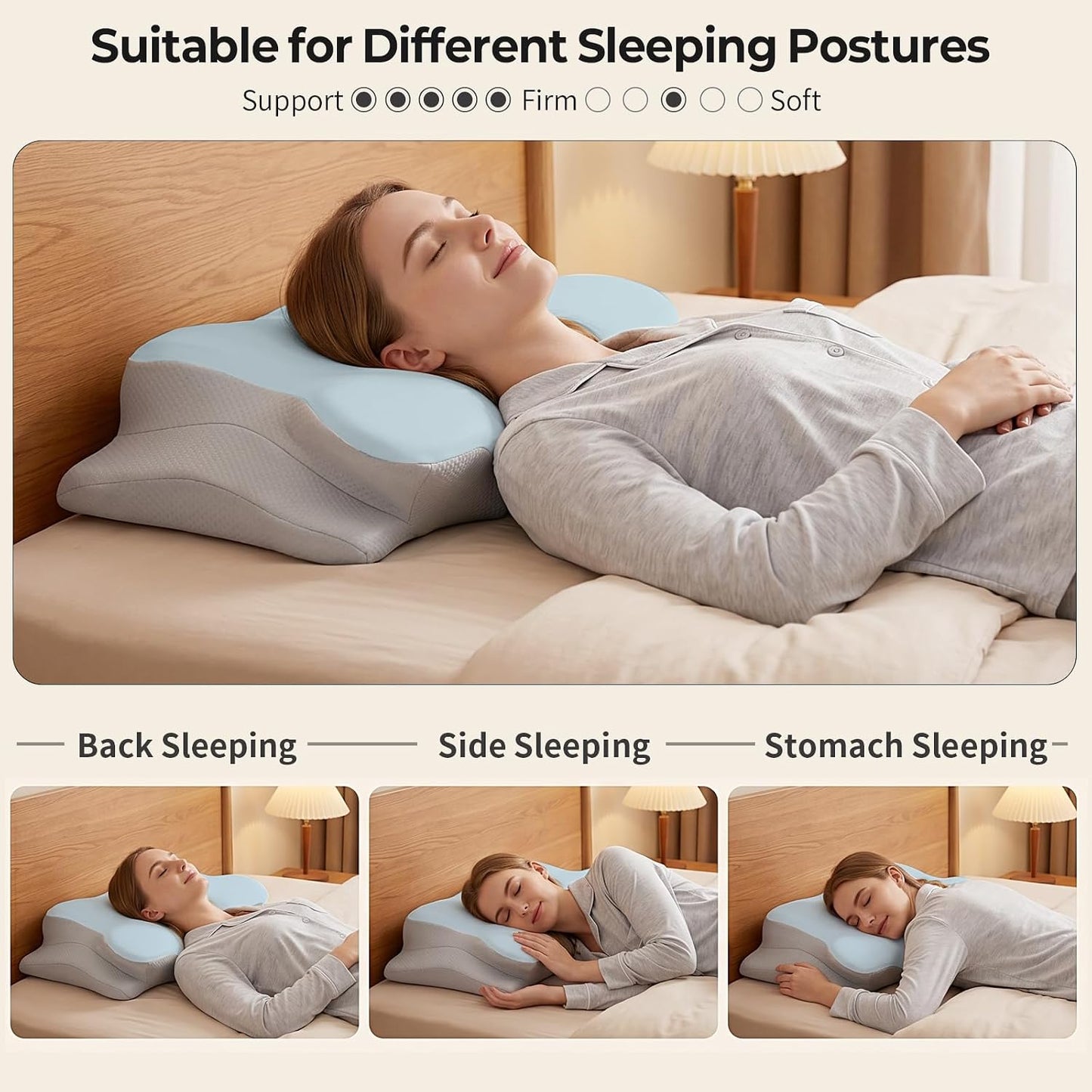 Cervical Neck Pillow for Pain Relief - Contour Memory Foam Pillows