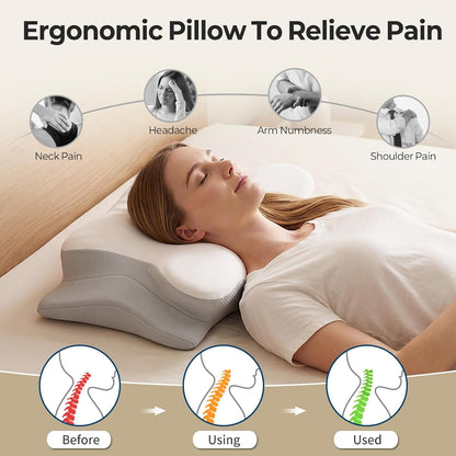 Cervical Neck Pillow for Pain Relief - Contour Memory Foam Pillows