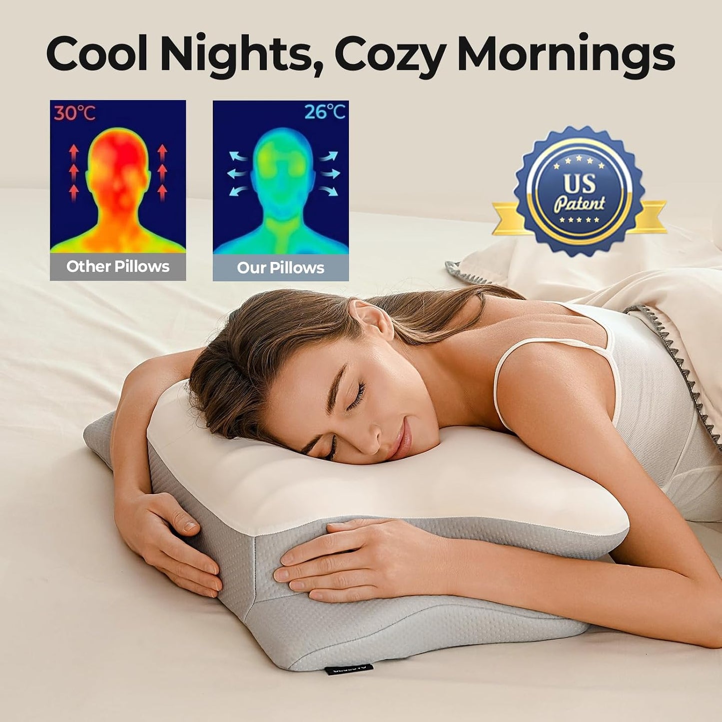 Cervical Neck Pillow for Pain Relief - Contour Memory Foam Pillows