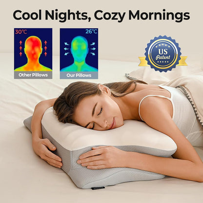 Cervical Neck Pillow for Pain Relief - Contour Memory Foam Pillows