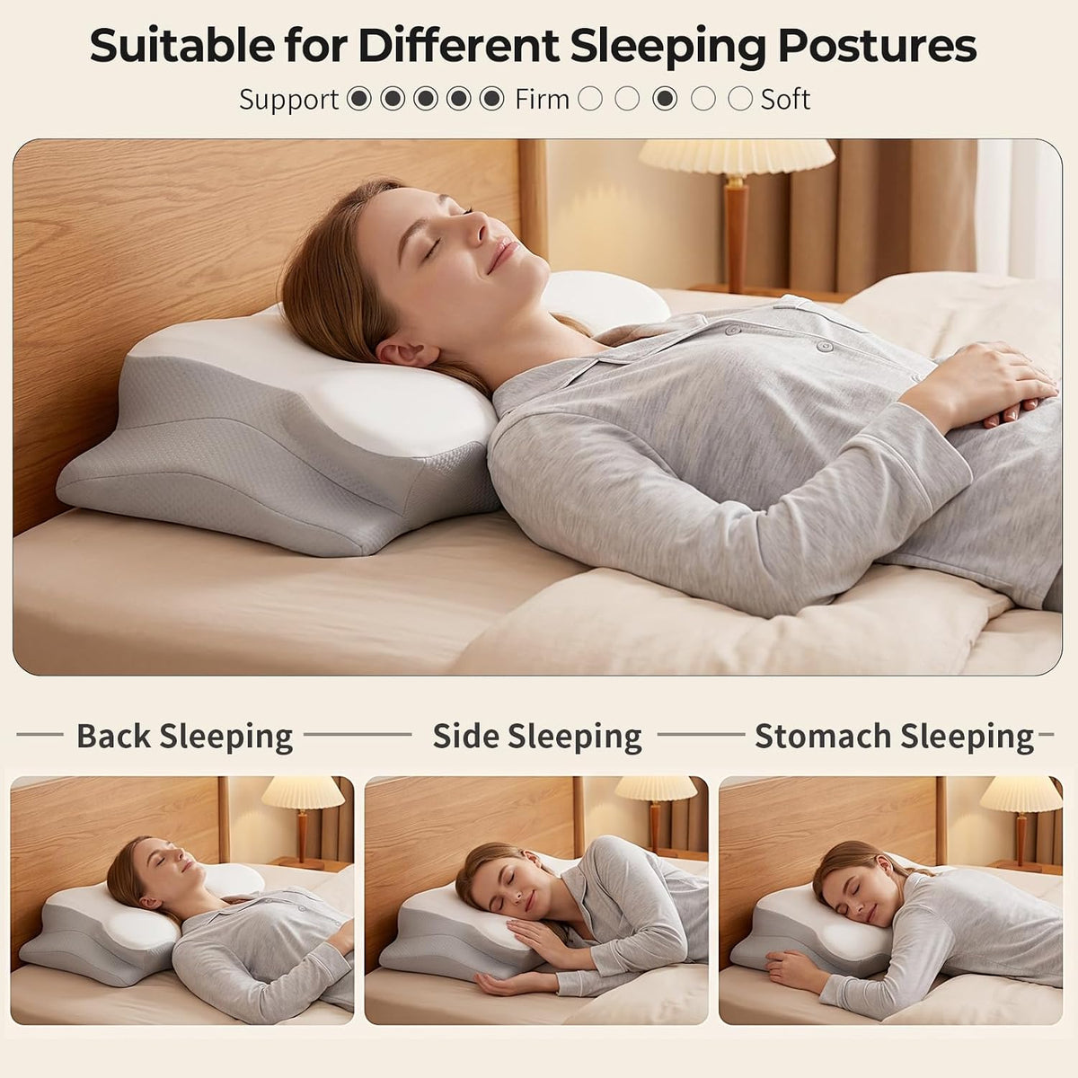 Cervical Neck Pillow for Pain Relief - Contour Memory Foam Pillows