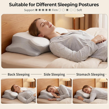 Cervical Neck Pillow for Pain Relief - Contour Memory Foam Pillows