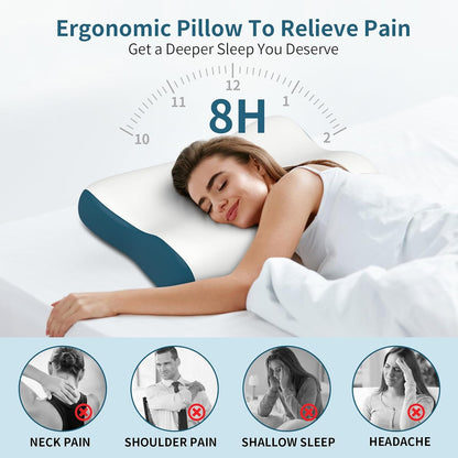 Cervical Neck Pillow for Pain Relief - Contour Memory Foam Pillows
