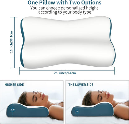Cervical Neck Pillow for Pain Relief - Contour Memory Foam Pillows