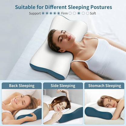 Cervical Neck Pillow for Pain Relief - Contour Memory Foam Pillows