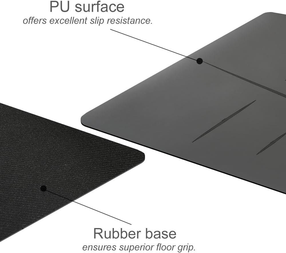 Natural Rubber Yoga Mat - Non Slip Non Toxic - 5mm Thick Yoga Mat for Hot Yoga/Pilates - Extra Large 26.8’’ with Alignment Guide - Sweat Proof - with Carrying Bag