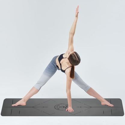Natural Rubber Yoga Mat - Non Slip Non Toxic - 5mm Thick Yoga Mat for Hot Yoga/Pilates - Extra Large 26.8’’ with Alignment Guide - Sweat Proof - with Carrying Bag