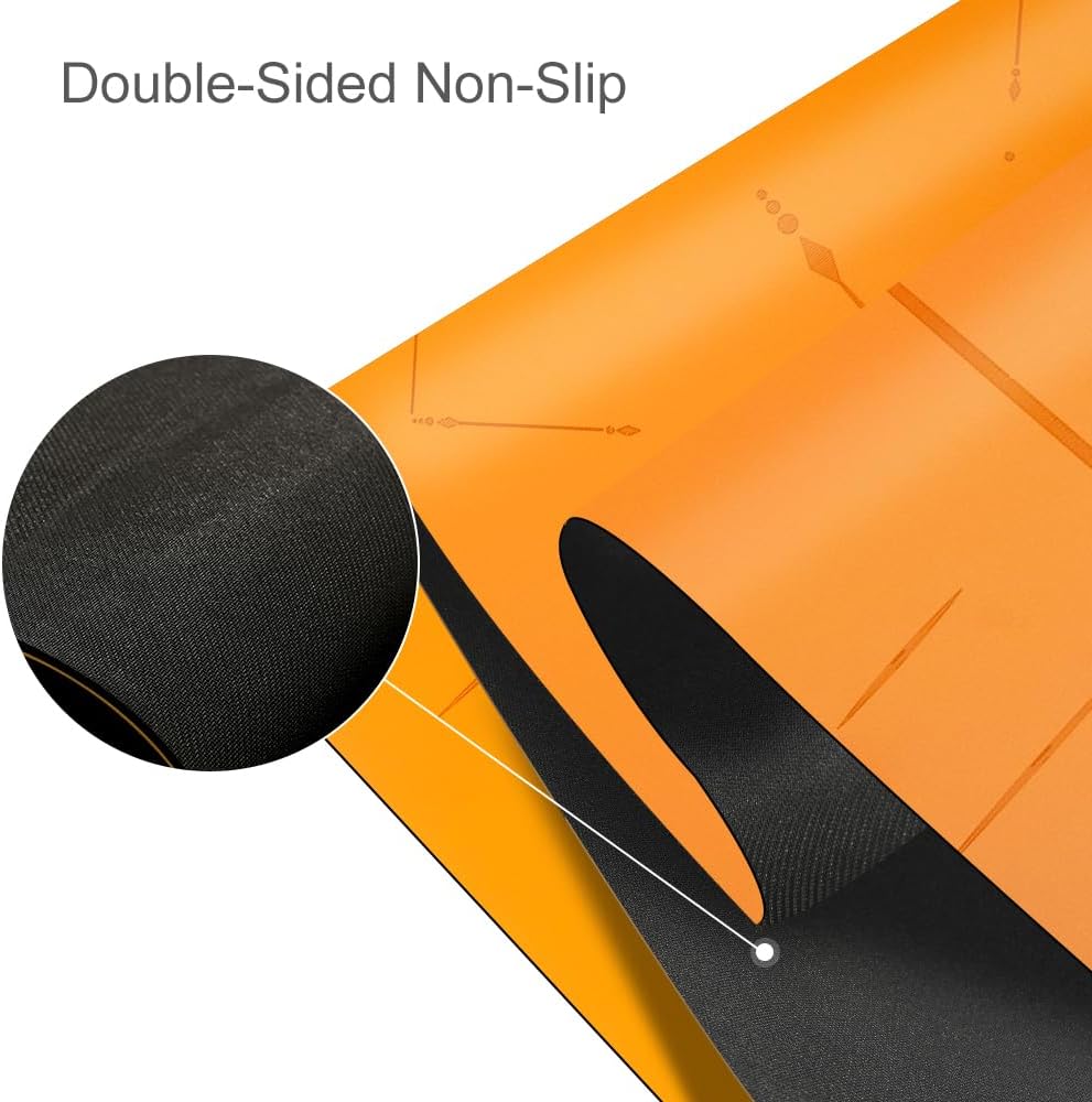 Natural Rubber Yoga Mat - Non Slip Non Toxic - 5mm Thick Yoga Mat for Hot Yoga/Pilates - Extra Large 26.8’’ with Alignment Guide - Sweat Proof - with Carrying Bag