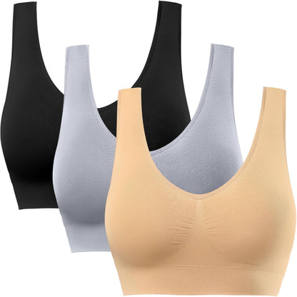 Comfort Bra, Seamless Removable Pads Sleep Bras, Yoga Bra, Sports Bras for Women