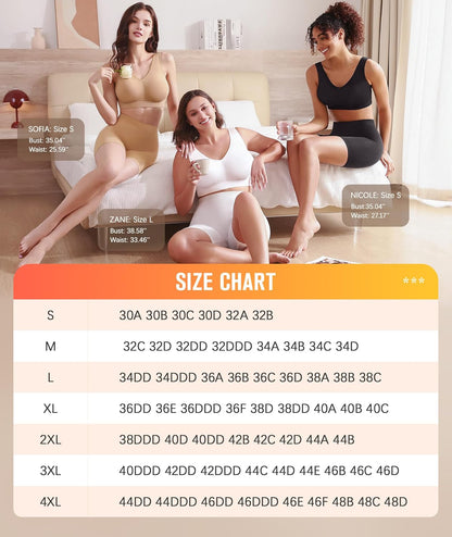 Comfort Bra, Seamless Removable Pads Sleep Bras, Yoga Bra, Sports Bras for Women
