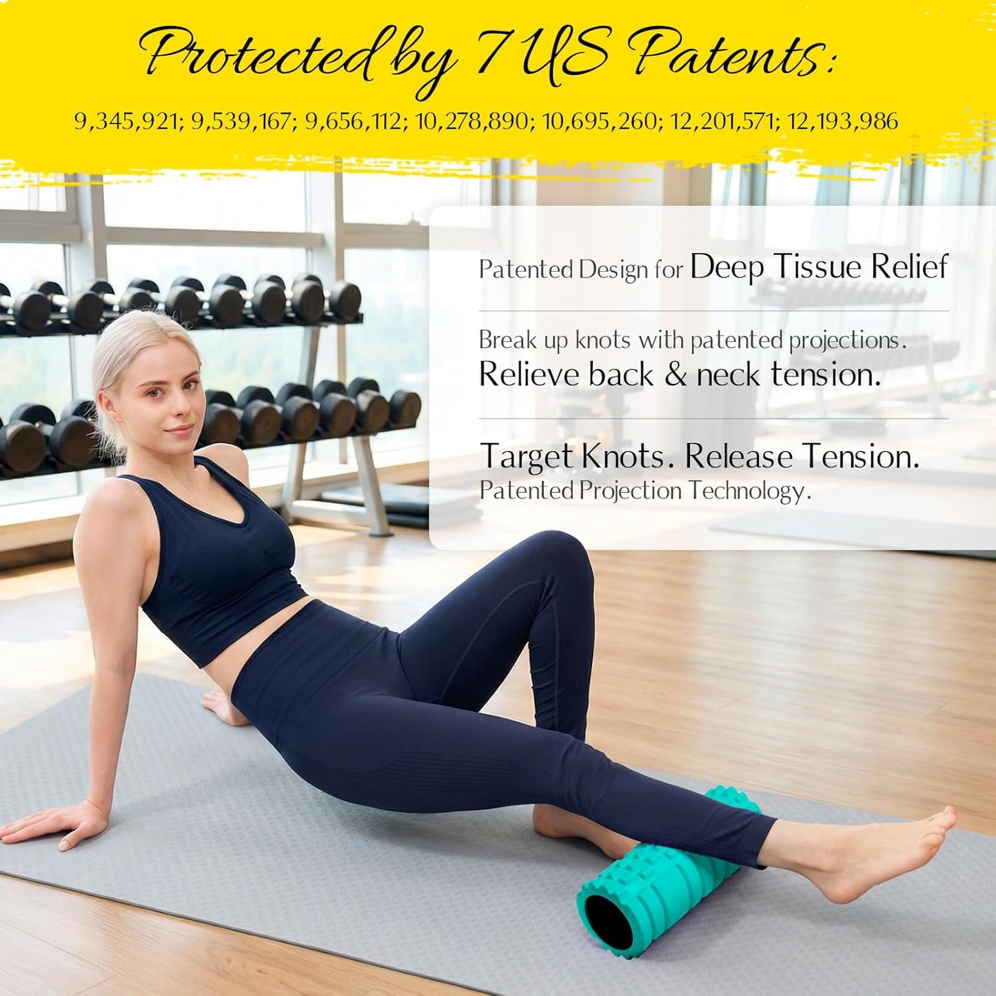 Foam Roller for Deep Tissue Massager High Density Massage Roller | Roller for Muscle Recovery, Relieves Tight, Sore Muscles & Kinks, Improves Mobility & Circulation - Targets Key Body Parts
