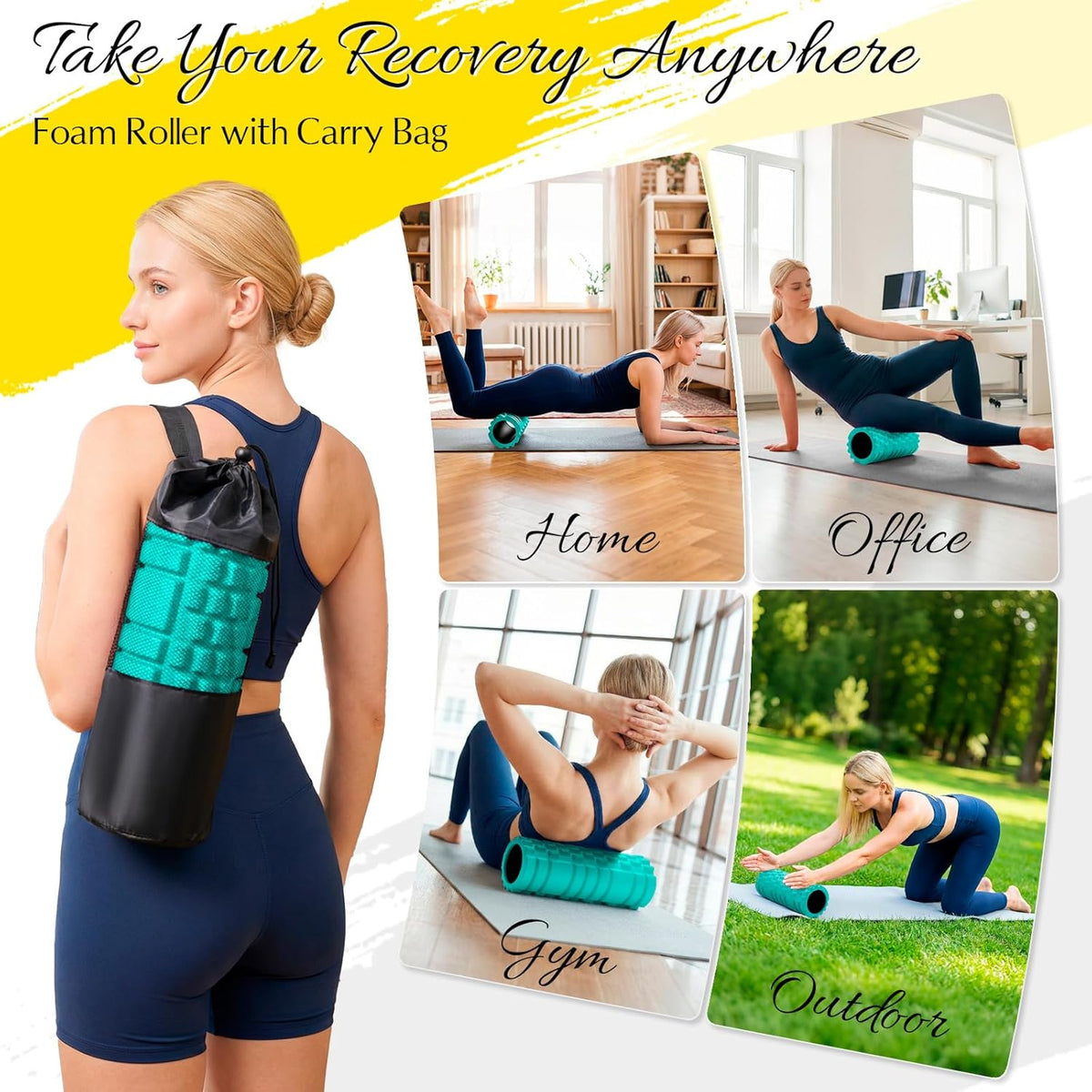 Foam Roller for Deep Tissue Massager High Density Massage Roller | Roller for Muscle Recovery, Relieves Tight, Sore Muscles & Kinks, Improves Mobility & Circulation - Targets Key Body Parts