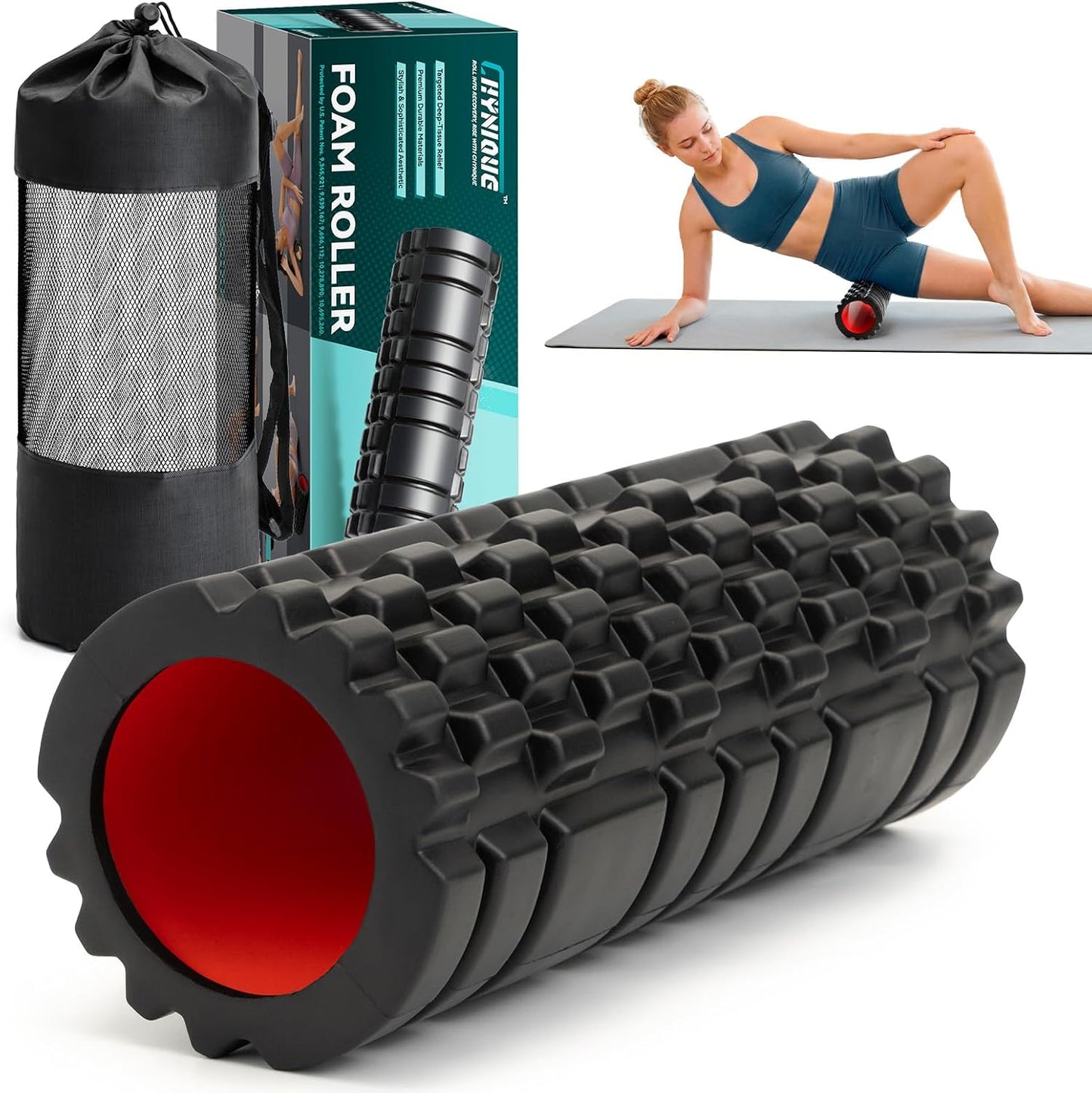 Foam Roller for Deep Tissue Massager High Density Massage Roller | Roller for Muscle Recovery, Relieves Tight, Sore Muscles & Kinks, Improves Mobility & Circulation - Targets Key Body Parts