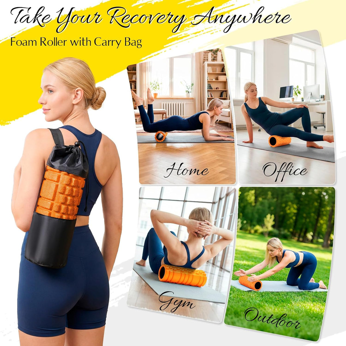 Foam Roller for Deep Tissue Massager High Density Massage Roller | Roller for Muscle Recovery, Relieves Tight, Sore Muscles & Kinks, Improves Mobility & Circulation - Targets Key Body Parts
