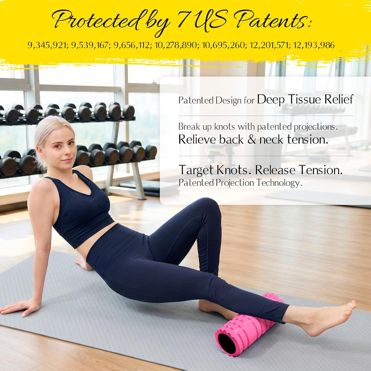 Foam Roller for Deep Tissue Massager High Density Massage Roller | Roller for Muscle Recovery, Relieves Tight, Sore Muscles & Kinks, Improves Mobility & Circulation - Targets Key Body Parts