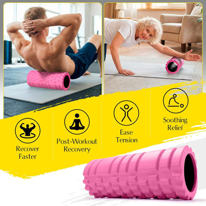 Foam Roller for Deep Tissue Massager High Density Massage Roller | Roller for Muscle Recovery, Relieves Tight, Sore Muscles & Kinks, Improves Mobility & Circulation - Targets Key Body Parts