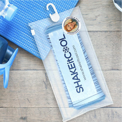 Original Cooling Towel – Be Cool in Style - Heat Relief, Soft, Lightweight, Sun Protection, Easy Clean - Perfect for Biking, Running, Yoga, Gym, Gardening - Blue Wave - Colors A